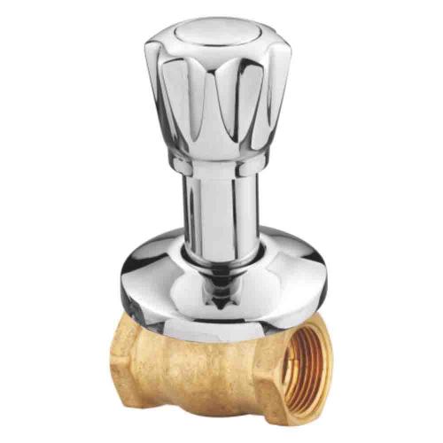 FLUSH COCK 25MM HALF TURN ( BRASS) Chrome